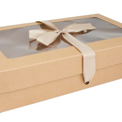 35 x 25 x 6 cm Brown Box & Brown Ribbon - Pack of 12