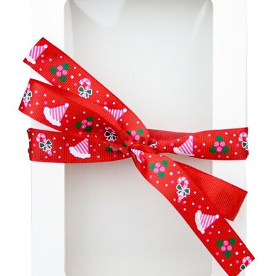 21 x 12.5 x 2.5 cm White Box & Hat Red Ribbon - Pack of 12