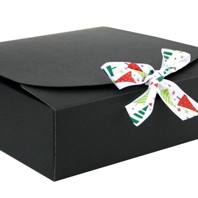 16.5 x 16.5 x 5 cm Black Box & White Tree Ribbon Pack of 12