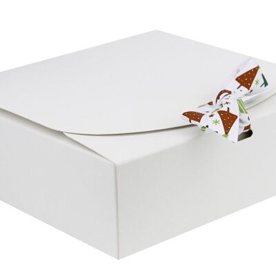 16.5 x 16.5 x 5 cm White Box & White Tree Ribbon Pack of 12