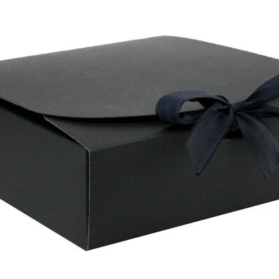 Scatola nera 24 x 24 x 5 cm e nastro nero - Confezione da 12