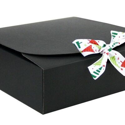 24 x 24 x 5 cm Black Box & White Tree Ribbon - Pack of 12
