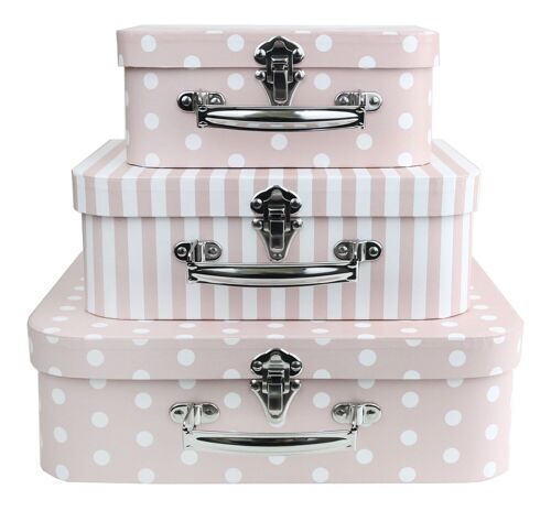 Pink Polka Dots and Stripes Suitcase Gift Box