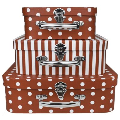 Red Polka Dots and Stripes Suitcase Gift Box