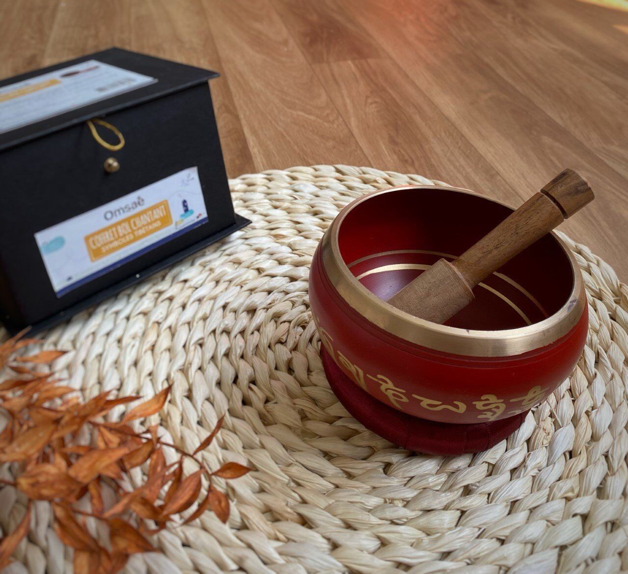 Cuenco tibetano Burdeos Caja Diámetro 12 cm