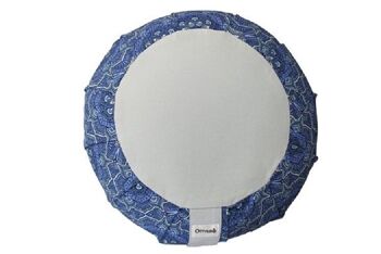 Zafu en Sarrasin Imprimé Mandala Bleu 3