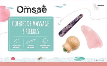 Coffret massage corps en Quartz rose, Améthyste et Aventurine verte 3