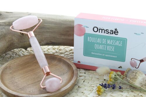 Rouleau de Massage en Quartz Rose