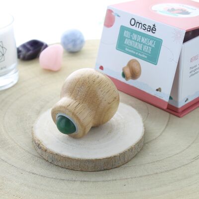 Massage Roll-on in Green Aventurine and Wood
