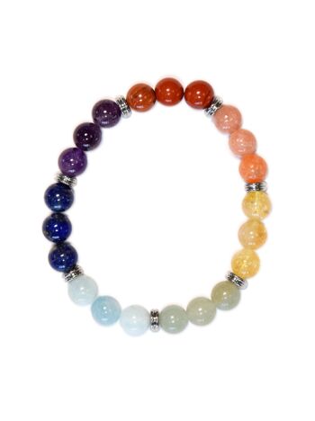 Bracelet 7 Chakras Mix  Perles rondes 8 mm 2