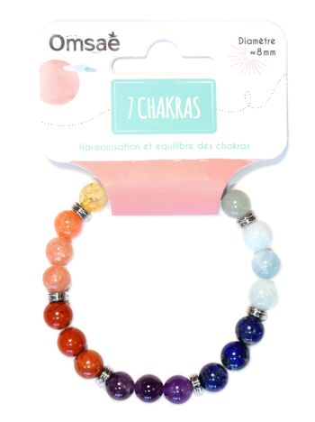 Bracelet 7 Chakras Mix  Perles rondes 8 mm 3