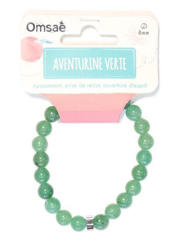 Bracelet Aventurine Verte Perles rondes 8 mm 3