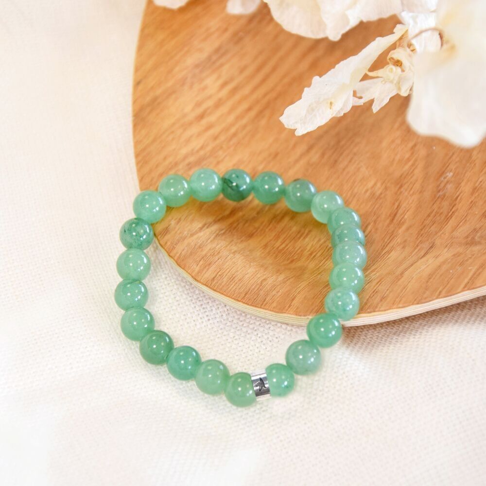 Bracciale Avventurina verde Perle rotonde 8 mm
