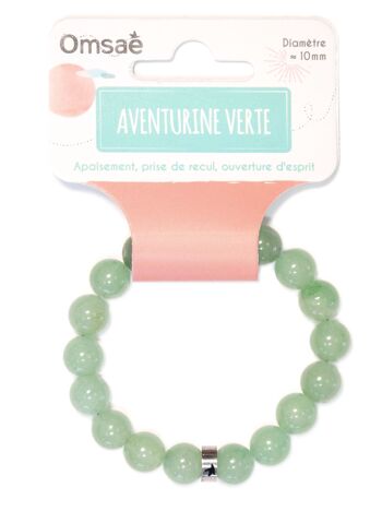 Bracelet Aventurine Verte Perles rondes 10 mm 3