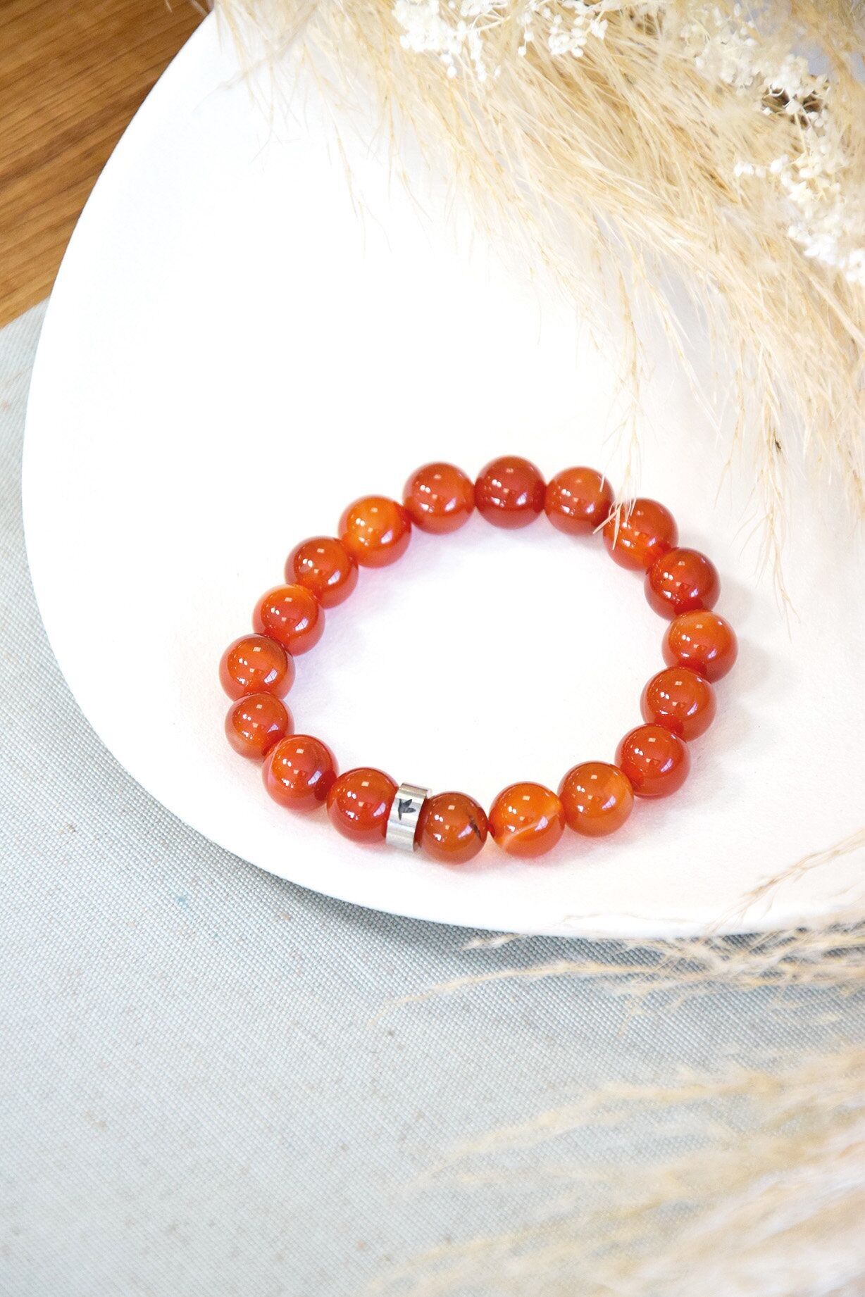 Karneol-Armband 10 mm runde Perlen