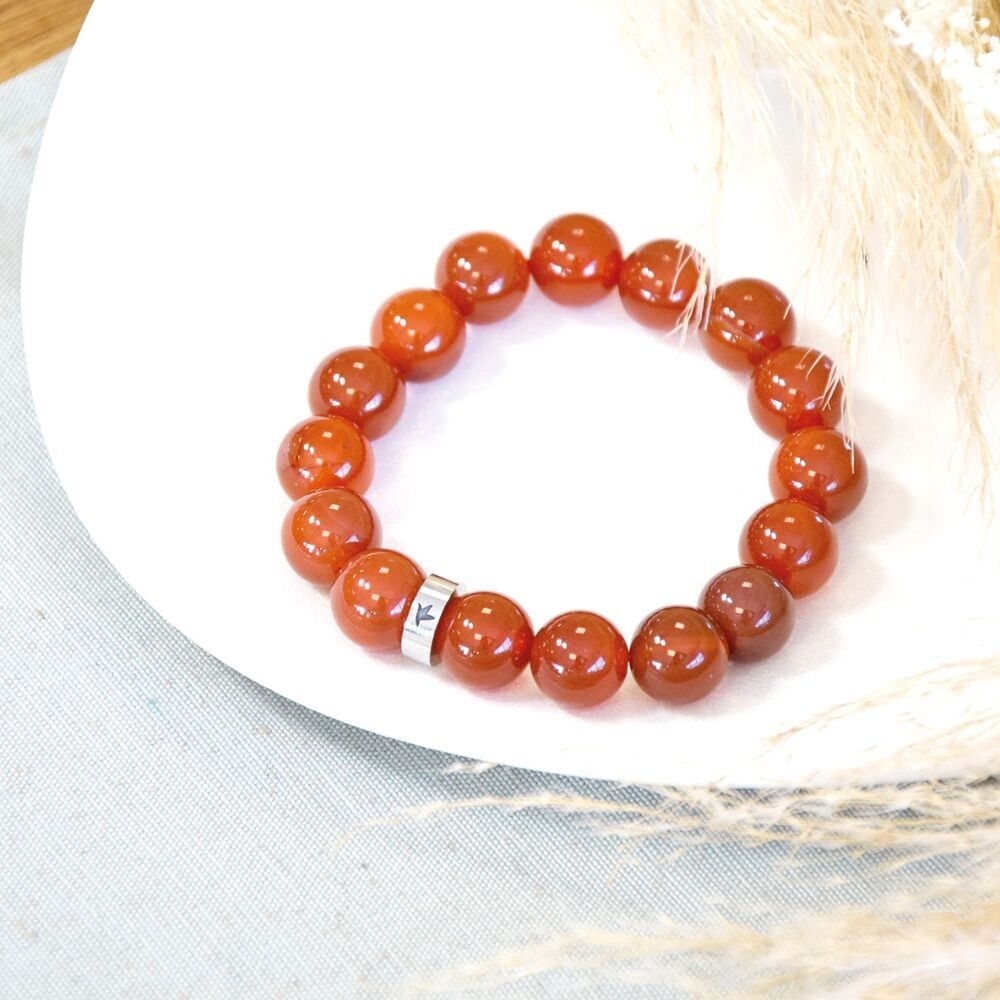 Cornalin-Armband 12 mm runde Perlen