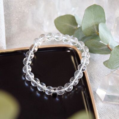 Rock crystal bracelet Round beads 8 mm