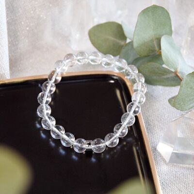 Bracelet Cristal de Roche Perles rondes 8 mm