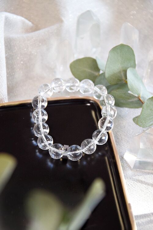 Bracelet Cristal de Roche Perles rondes 12 mm
