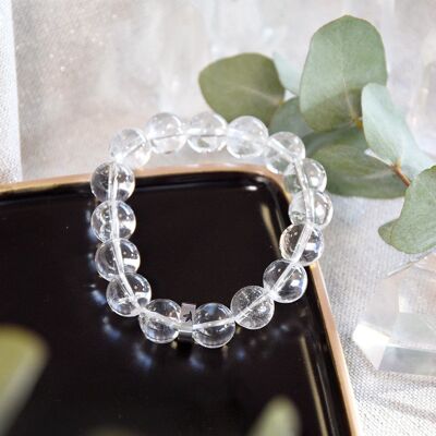 Bracelet Cristal de Roche Perles rondes 12 mm