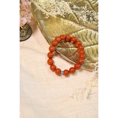 Red Jasper bracelet Round beads 10 mm