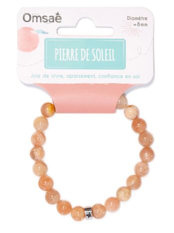 Bracelet Pierre du Soleil Perles rondes 8 mm 3