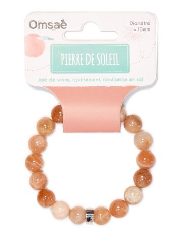 Bracelet Pierre du Soleil Perles rondes 10 mm 3