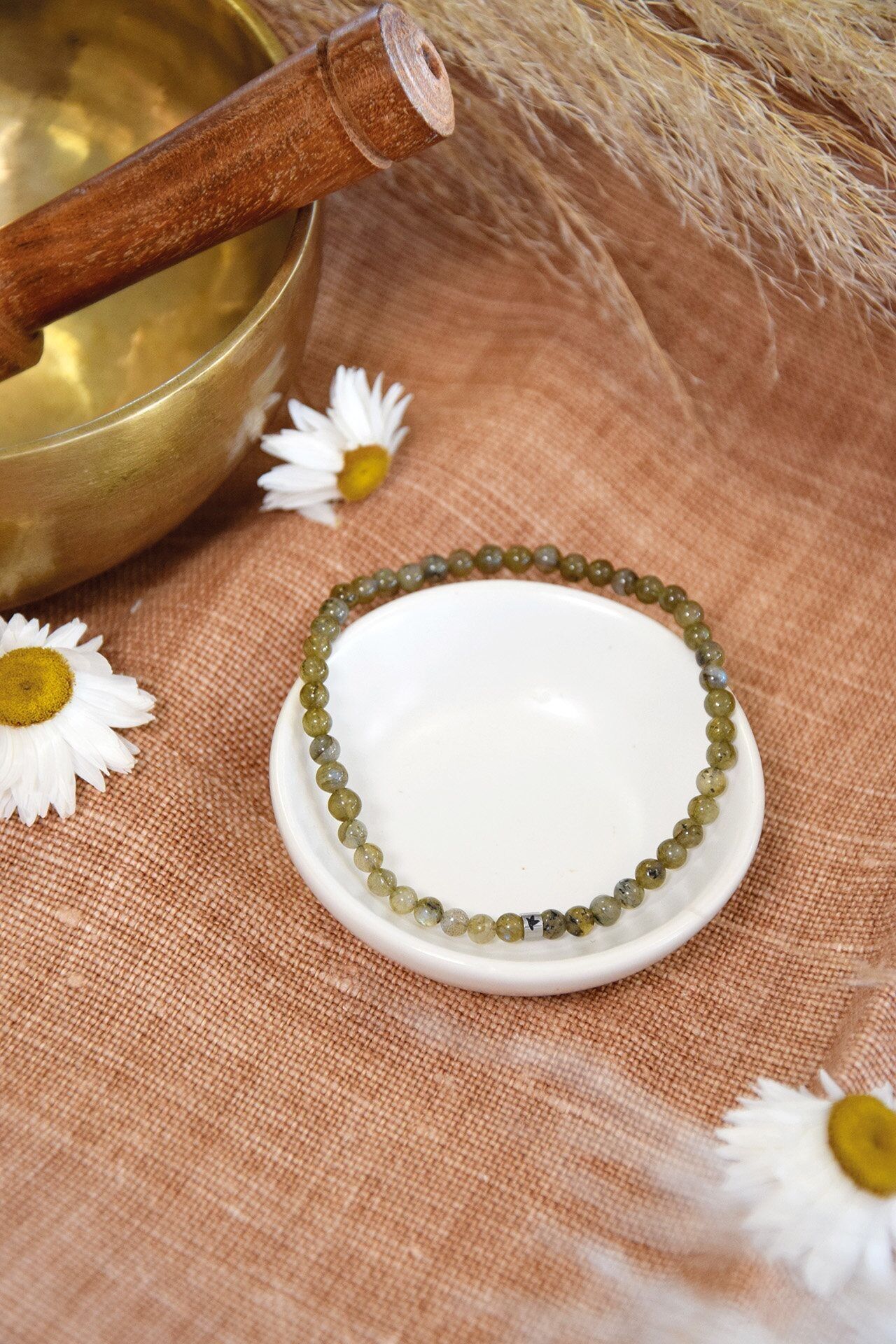 Bracelet Labradorite Round beads 4 mm