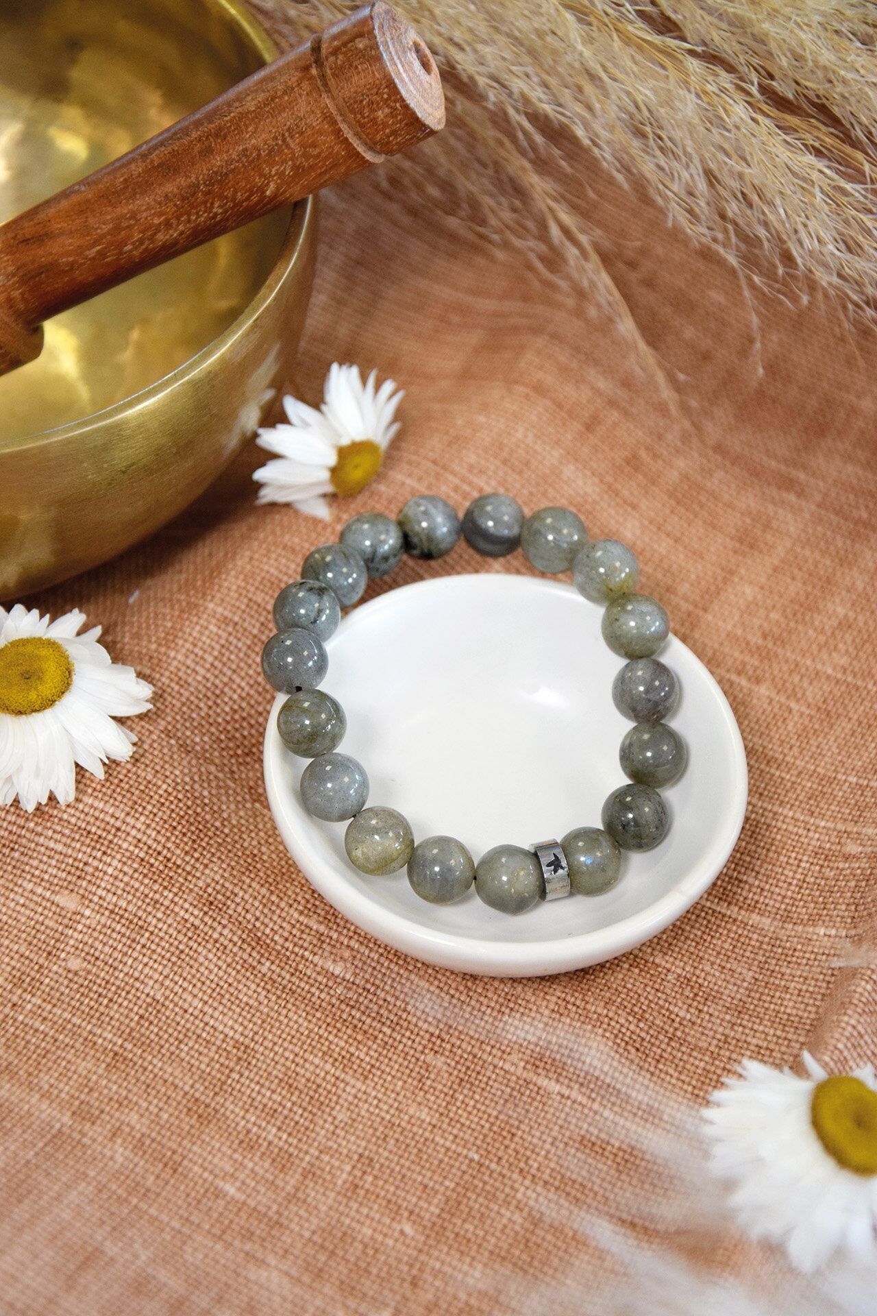Bracelet Labradorite Round beads 10 mm
