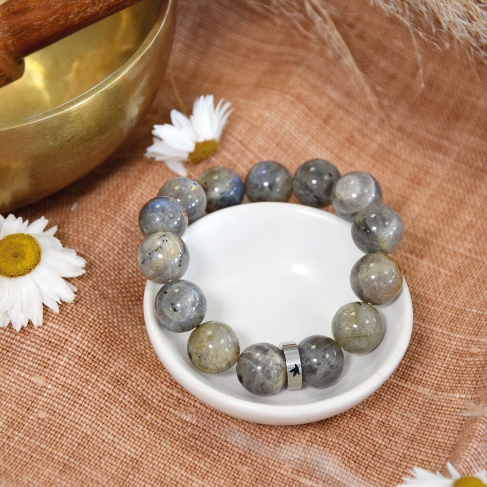 Bracelet Labradorite Perles rondes 14 mm