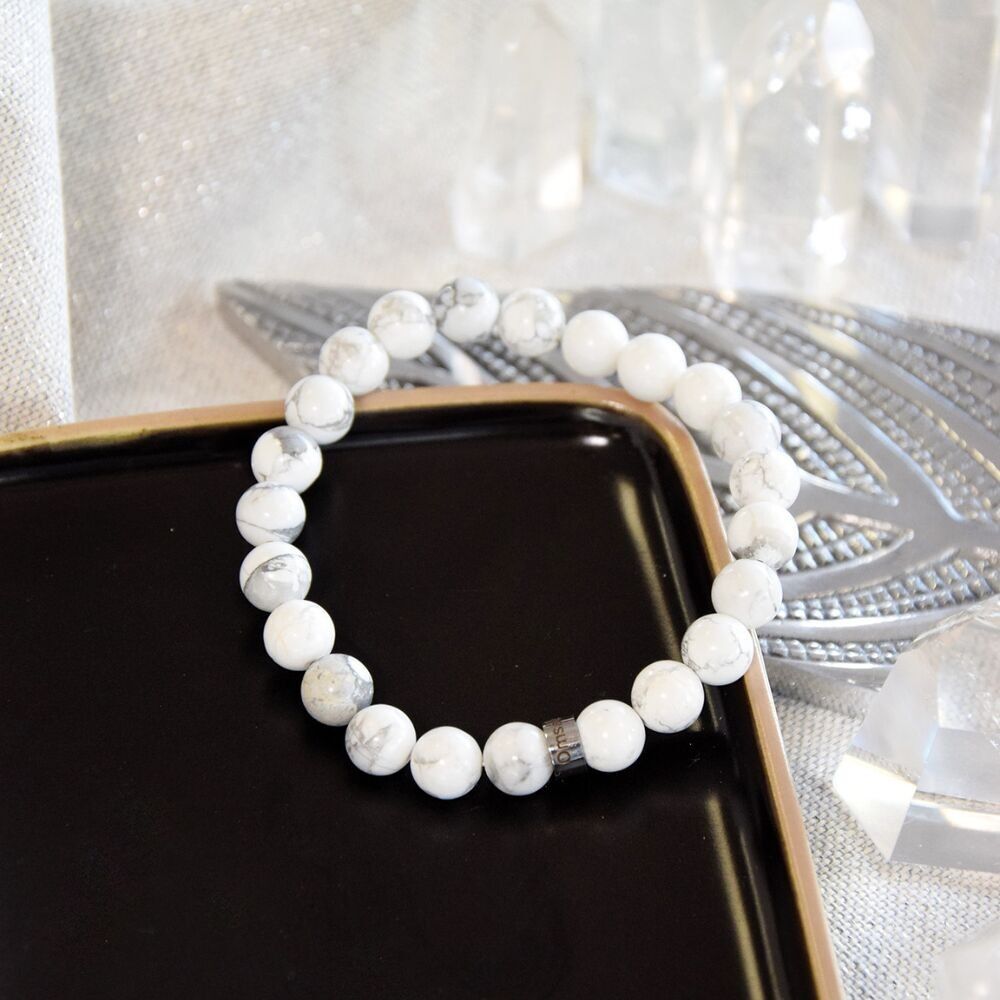 Bracciale in magnesite Perline rotonde 8 mm