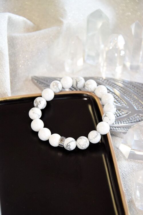 Bracelet Magnésite Perles rondes 10 mm