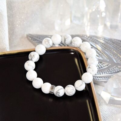 Magnesite bracelet Round beads 10 mm