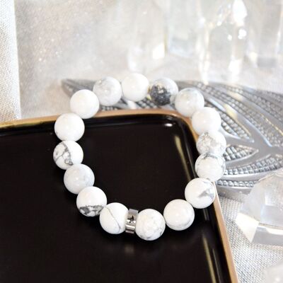 Magnesite bracelet Round beads 12 mm