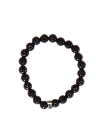 Bracelet Obsidienne Noire Perles rondes 8 mm 2