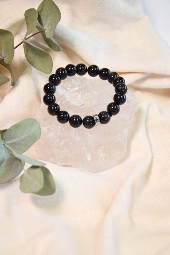 Bracelet Obsidienne Noire Perles rondes 8 mm 1