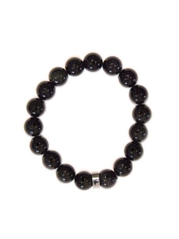 Bracelet Obsidienne Noire Perles rondes 10 mm 2