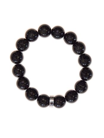 Bracelet Obsidienne Noire Perles rondes 12 mm 2