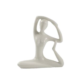 Statuette en Porcelaine Posture de la Sirène Blanc brillant 10 cm 2