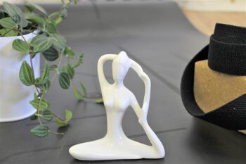 Statuette en Porcelaine Posture de la Sirène Blanc brillant 10 cm 1