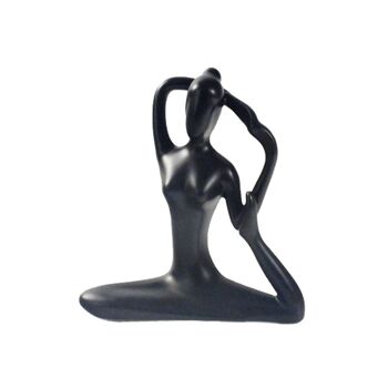 Statuette en Porcelaine Posture de la Sirène Noir mat 10 cm 2