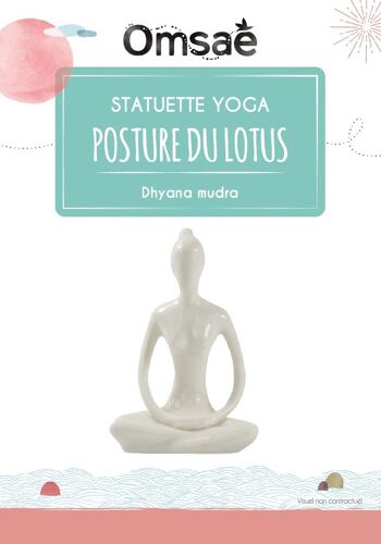 Statuette en Porcelaine Posture du Lotus Dhyana Mudra Blanc brillant 10 cm 4