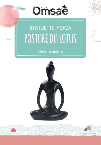 Statuette en Porcelaine Posture du Lotus Dhyana Mudra Noir mat 10 cm 4