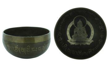 Coffret Bol Chantant Traditionnel Gravure Bouddha Diamètre env. 14 cm 3