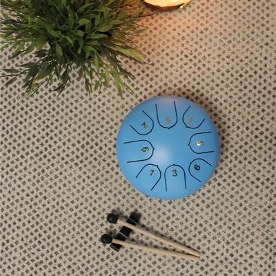 Mini Tongue Drum Blu Diametro 15 cm