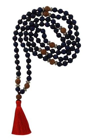 Mala en Lapis Lazuli et Rudraksha 108 perles 2