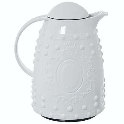 CARAFFA TERMICA IN VETRO BIANCO IN POLIPROPILENE 1L, SENZA BPA _19X16X24CM LL574