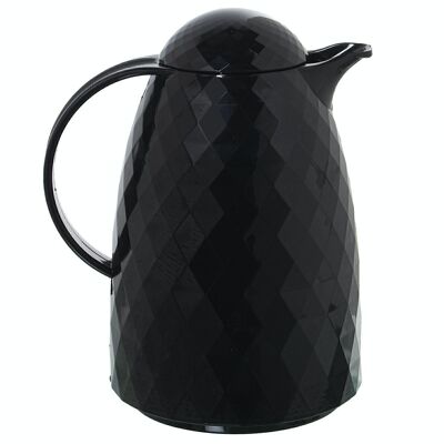 Thermokanne aus schwarzem Polypropylenglas, 1 l, BPA-frei, 19 x 15 x 24 cm, LL578
