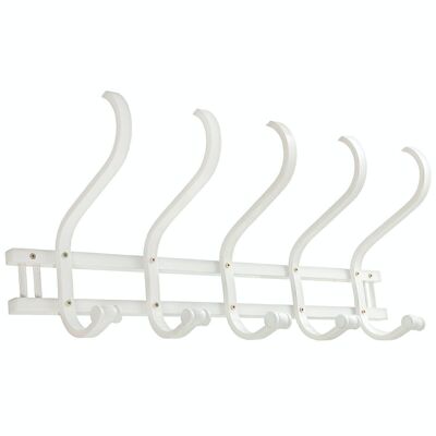 WOODEN WALL RACK WITH 5 ARMSWHITE _72X21X30CM,WOOD:BIRCH/┴LAM LL35753
