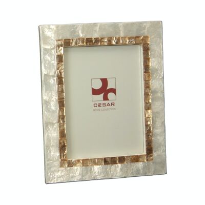 PORTA FOTO MADREPERLA 13X18CM CORNICE NATURALE TOAST _EXT:19.5X24.5X1CM LL37421